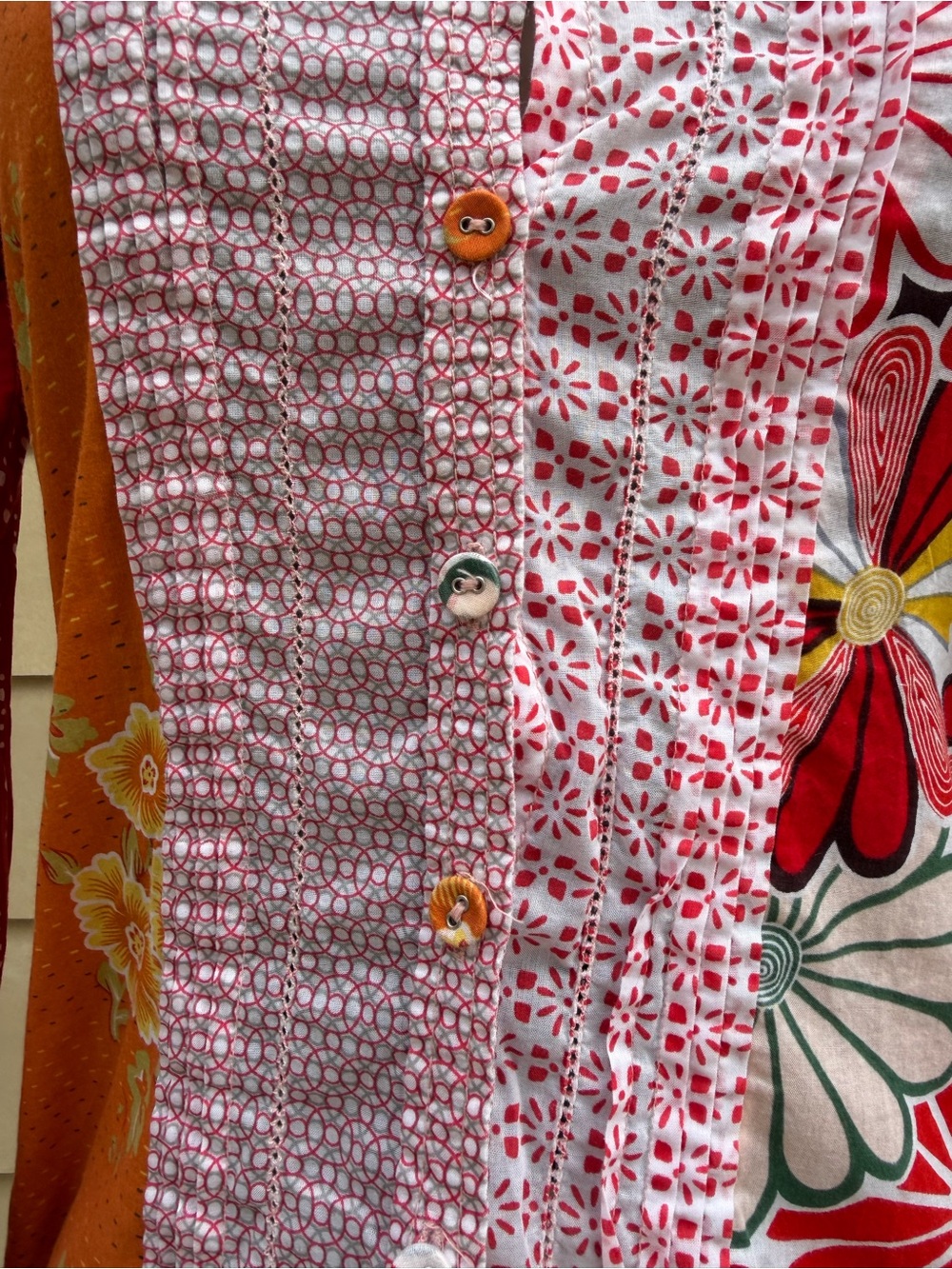 Patchwork Floral Button-Up Shirt - Multicolor - Picture 3 of 7